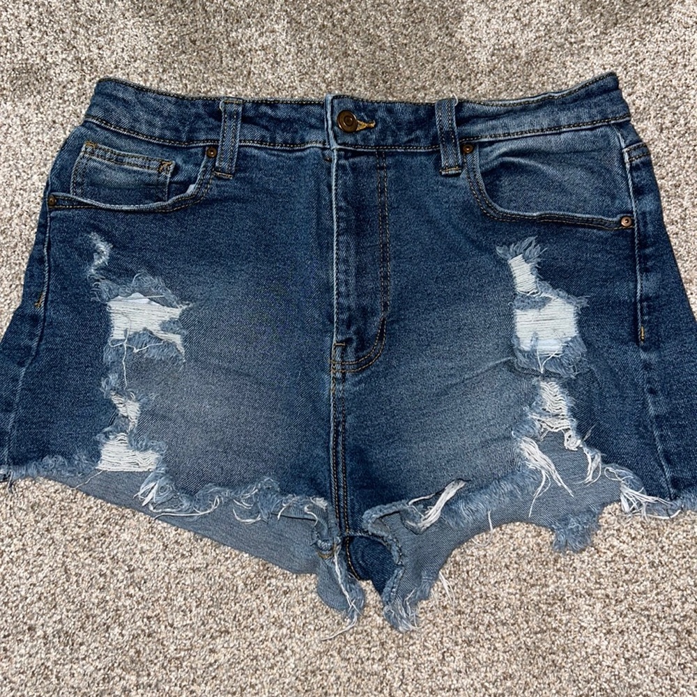 Jean shorts.